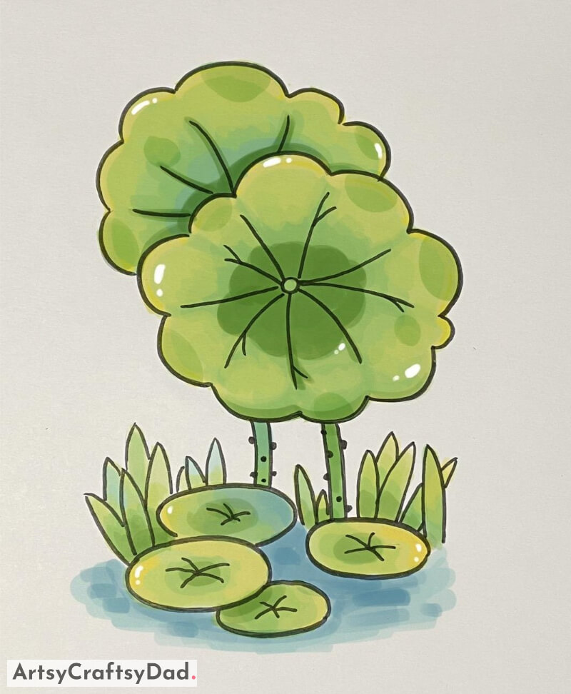 Cute Green Flowers On Water - Enjoyable & Captivating Pictures For Children