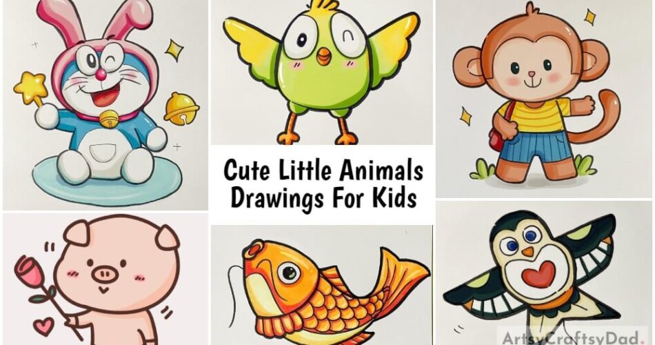Cute Little Animals Drawings For Kids