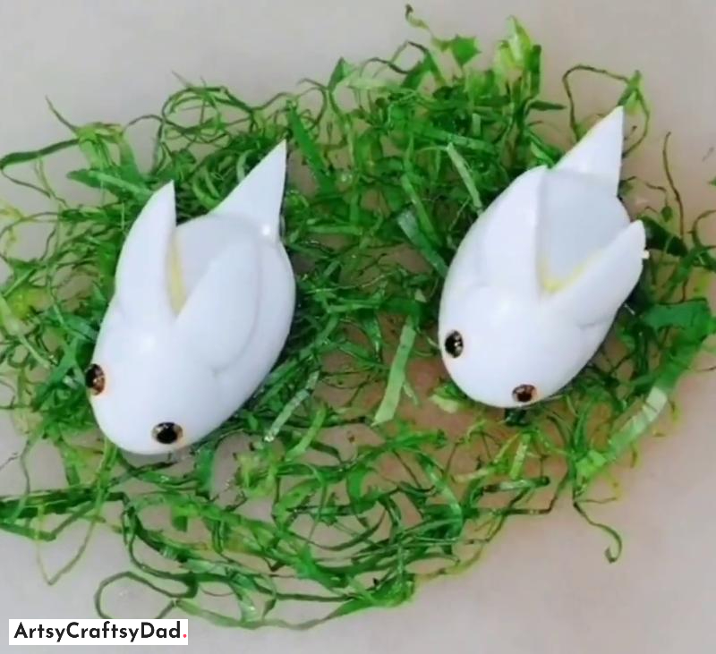 Cute Little Egg Rabbit Food Plate Decoration - Enchanting Fruit Carving Plate Decor Plan