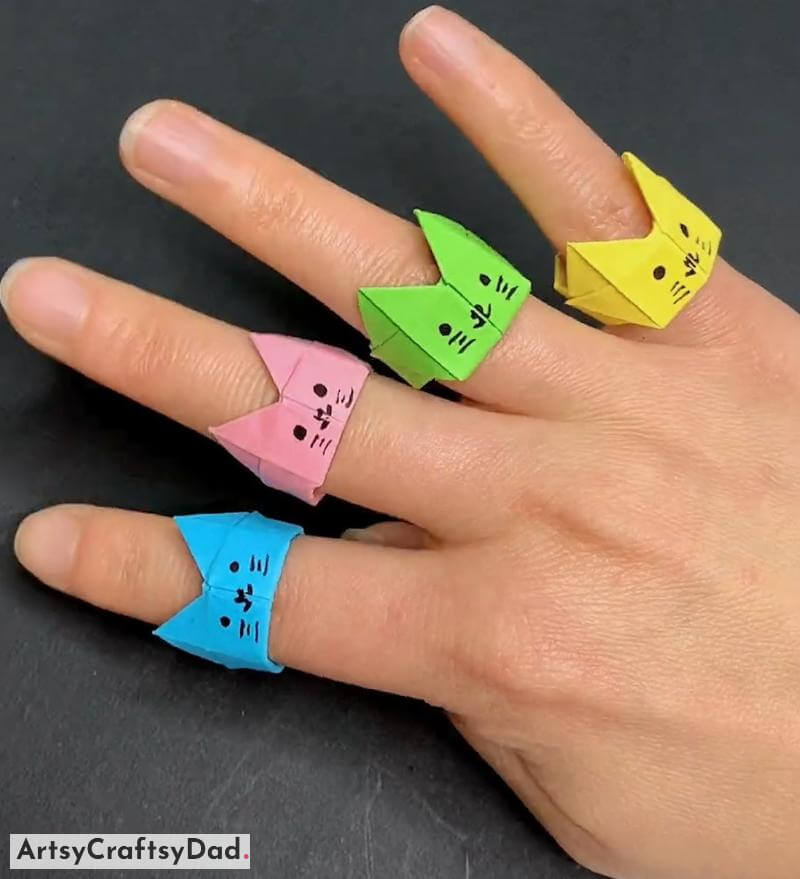 Cute Origami Cat Ring Craft Ideas For Kids - Amazing Paper Crafting Ideas For Children