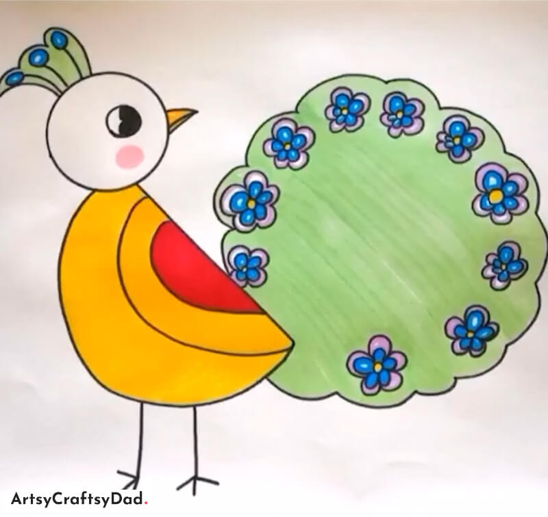 Cute Peacock Drawing for Kids - Creative & Fun Animal Drawing Ideas For Tiny Tots & Newbies