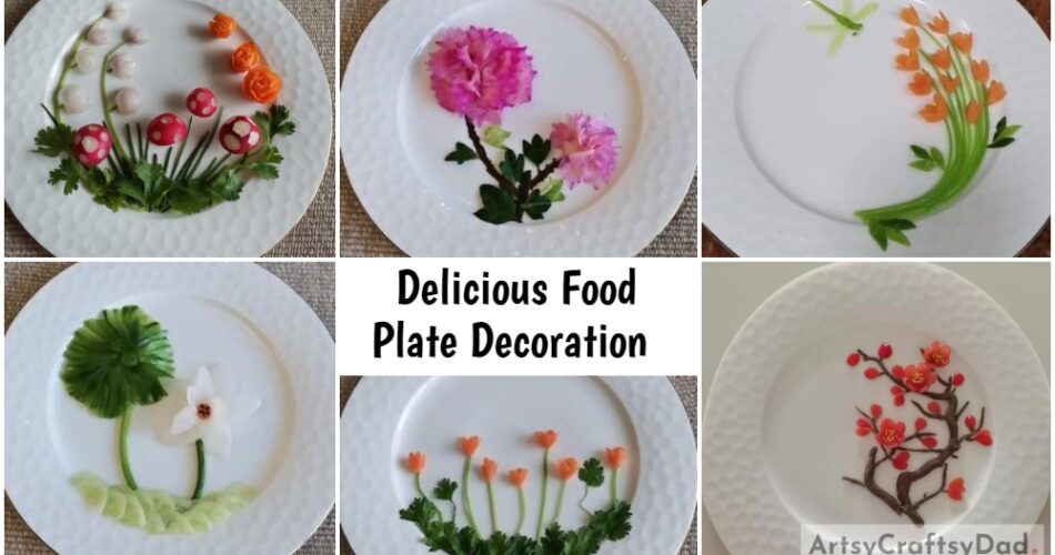 Delicious Food Plate Decoration on White Plate