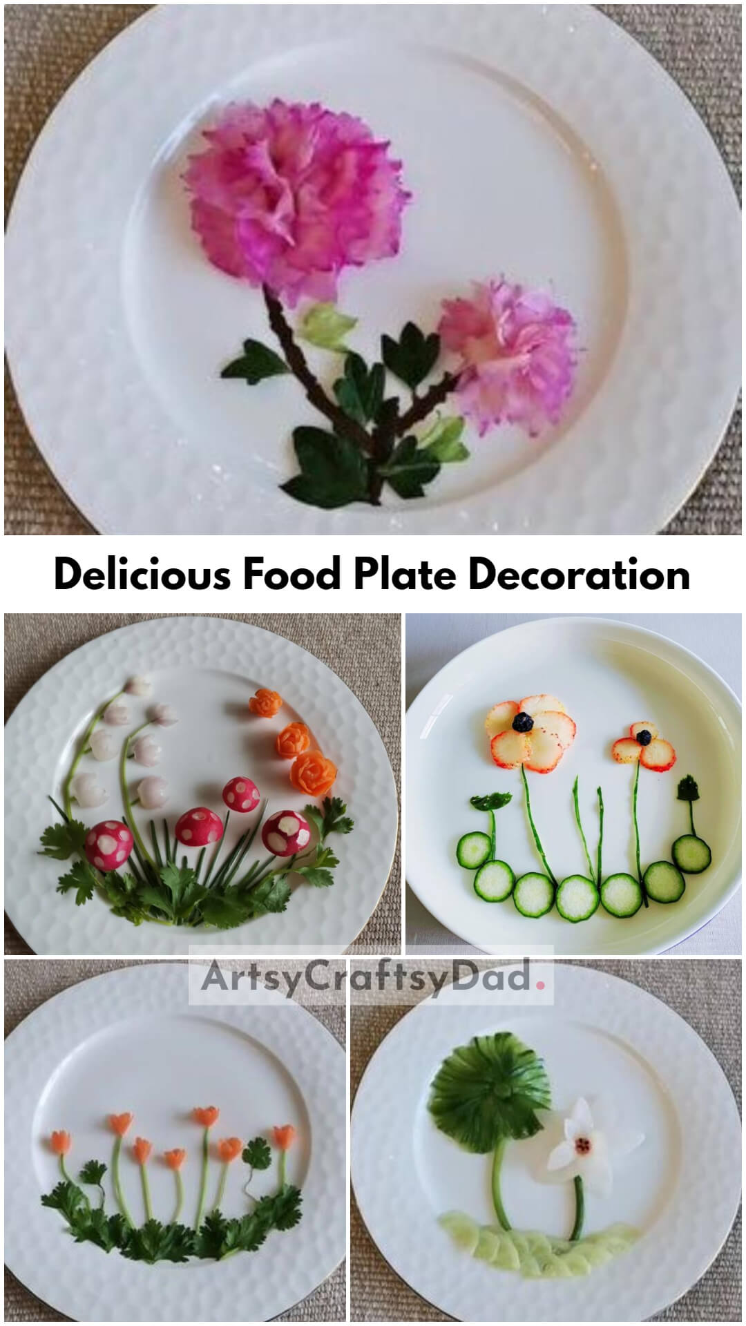 Delicious Food Plate Decoration on White Plate