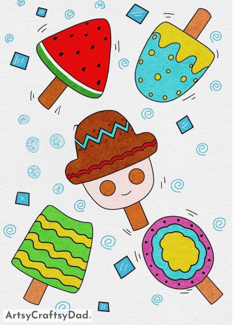 Delicious Ice Cream Drawing for Minors - Exciting & Colorful Artwork Ideas for Youngsters