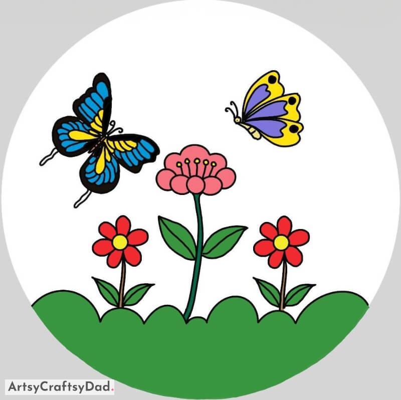 Delightful butterflies in the floral garden - Build Distinctive and Gorgeous Floral Artworks 