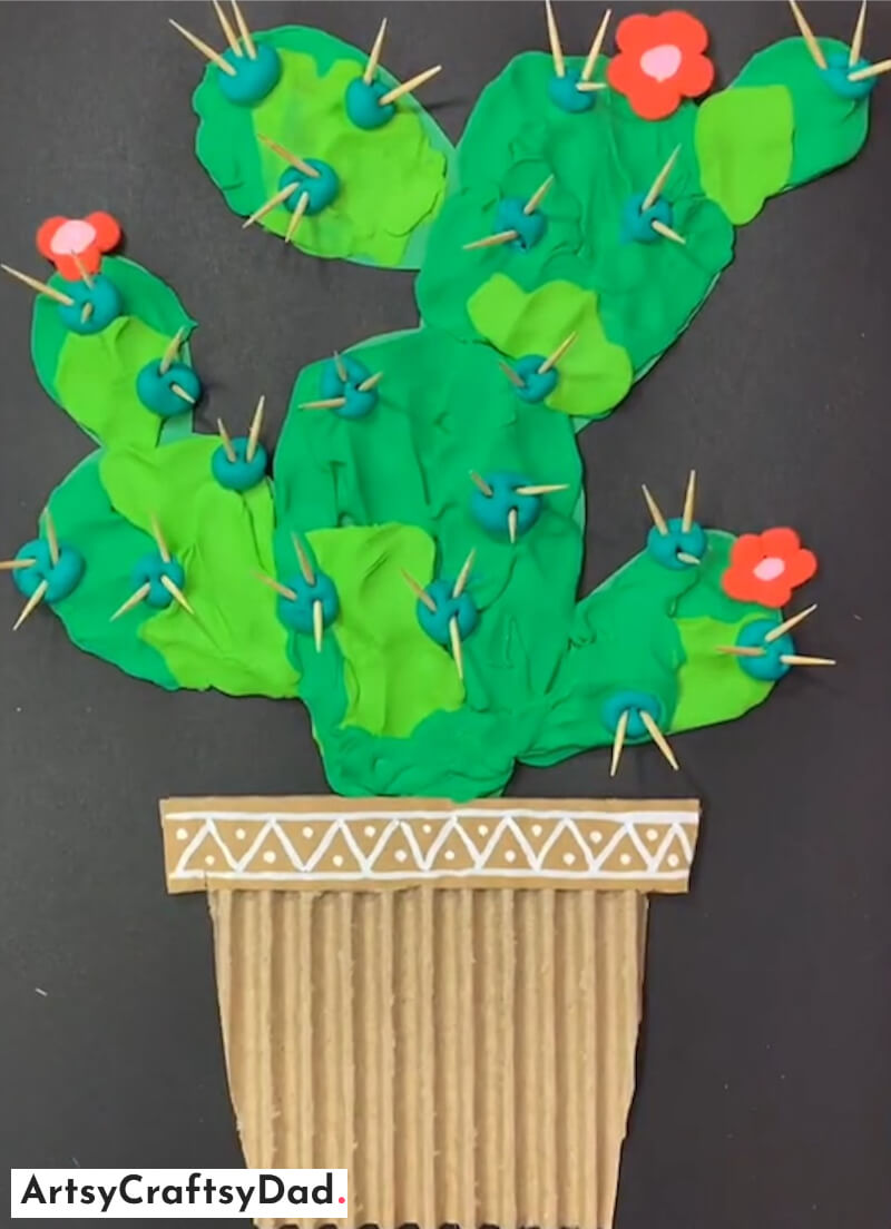 DIY Clay Cactus Craft Activity for Kids - Children can make their own art and crafts with clay