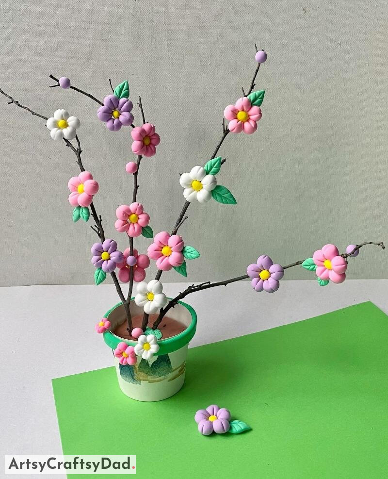DIY Colorful Clay Spring Flowers Craft Making Bright Clay Blooms for Spring