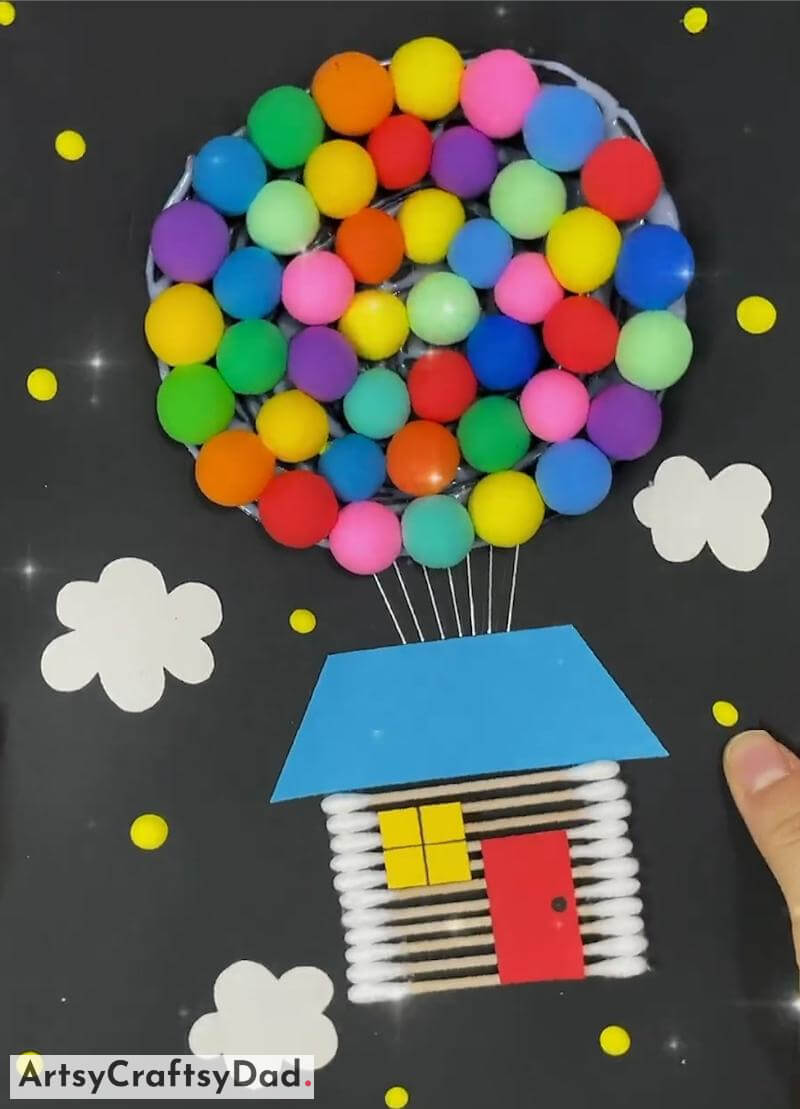 DIY Hot Air Balloon Craft Idea Using Clay, Earbuds & Paper - Vibrant Clay Projects For Little Ones