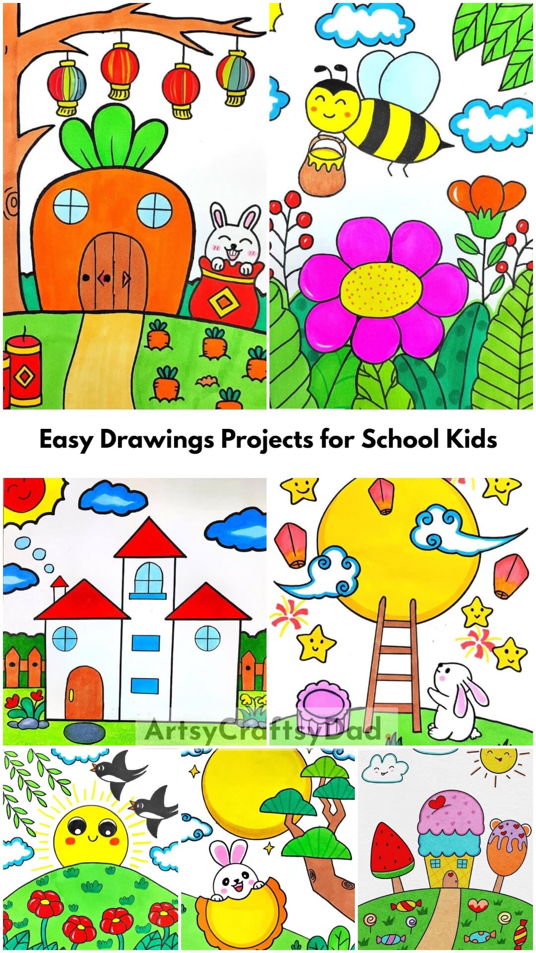 Drawings Ideas for Kids using Numbers, Alphabets and Shapes - Momscribe-suu.vn
