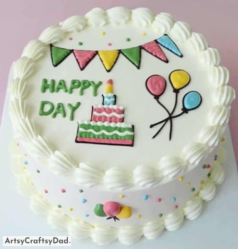 Simple White Birthday Cake Decoration Idea for Kids- Simple Strategies for Decorating a Birthday Cake