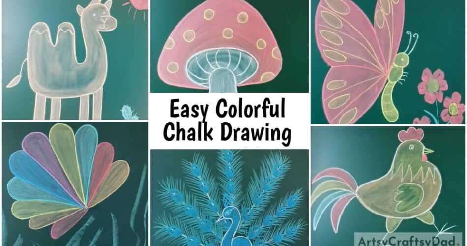 Easy Colorful Chalk Drawing On Board