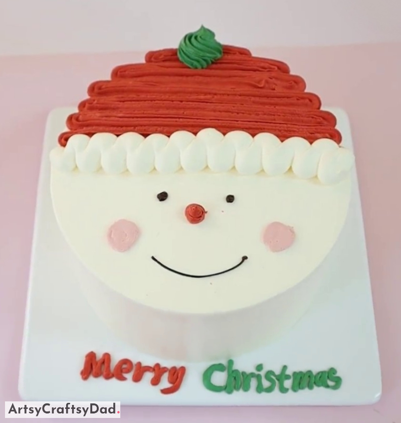 Easy Santa Claus Cake Decoration Using Whipped Cream - Christmas Celebrations Cake Facial Representation Ideas