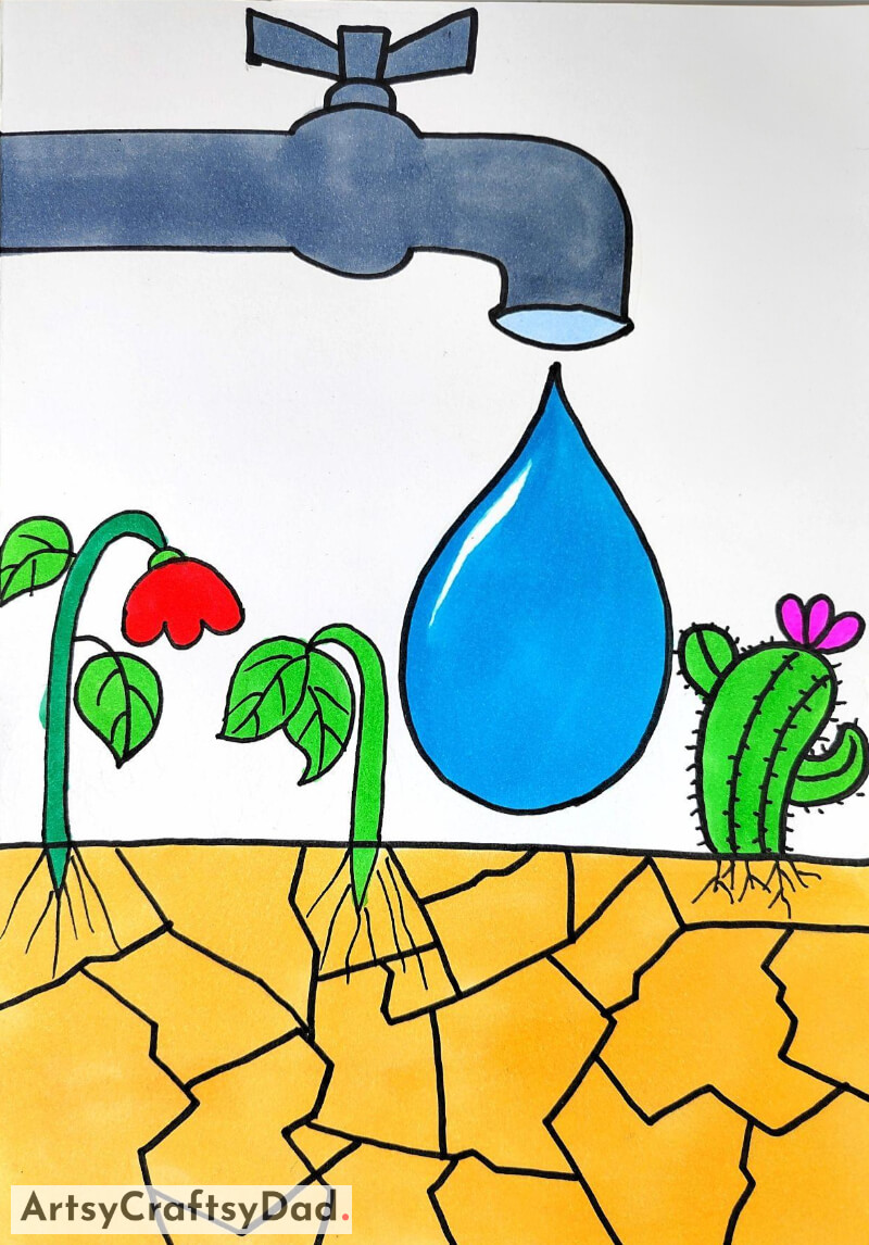 Easy Save Water Drawing Idea for Kids - Encouraging Kids to Use Their Imagination with Artistic Drawing 