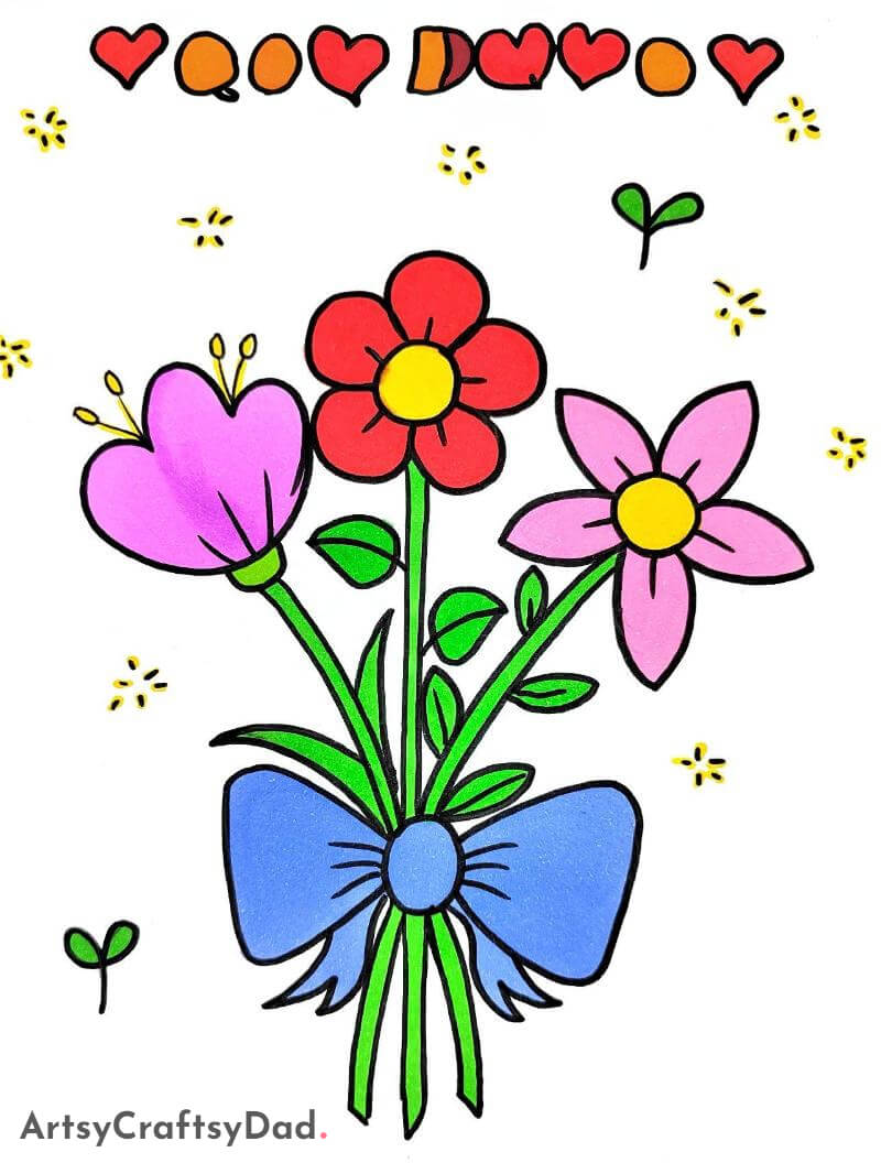 Flower Bouquet Drawing Idea for Beginners Crafting a floral arrangement sketch for newbies 