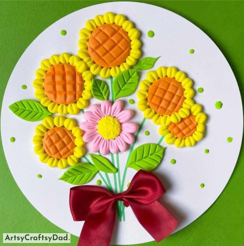 Gorgeous Sunflower Clay Craft Idea for Kids - Creative Ways for Kids to Have Fun with Clay and Printing
