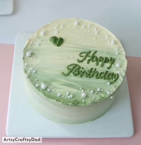 Green Ombre With Pearls - Pretty Cake Decoration Idea for Birthday - Home bakers can utilize these pretty and effortless cake adornment ideas