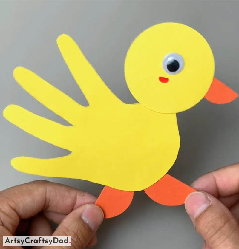 Handprint Cutting Paper Duck Craft Idea - Entertaining and effortless paper crafts for young ones