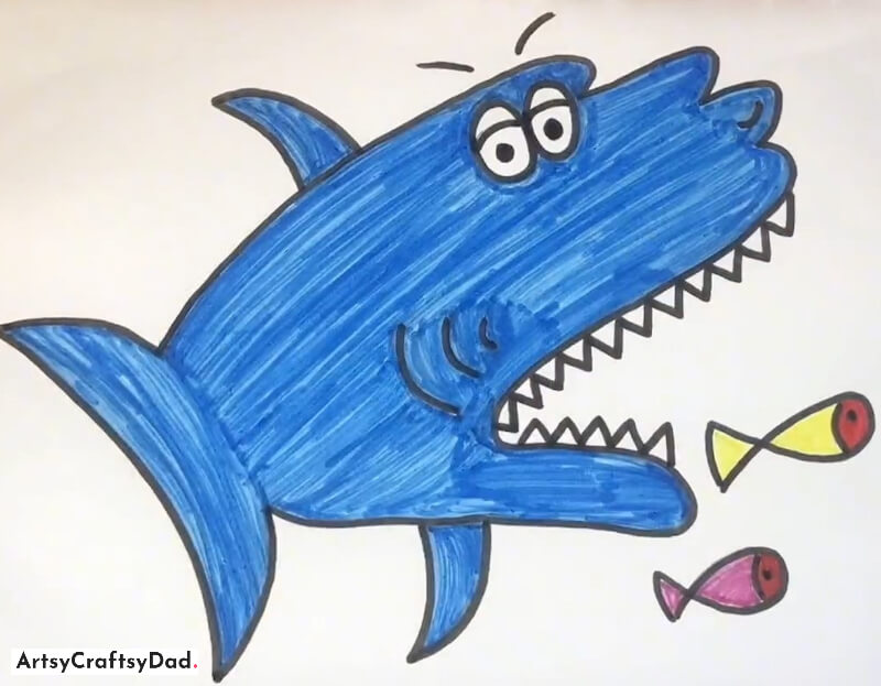 Handprint Shark Drawing for Kids - Easy and Appealing Animal Illustrations for Newbies and Youngsters