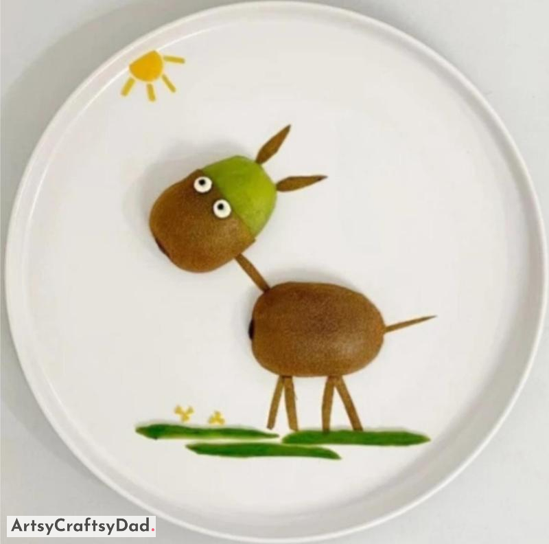 Kiwi Donkey Food Decoration Idea for Kids - A suggestion for young ones to decorate with Kiwi Donkey Food