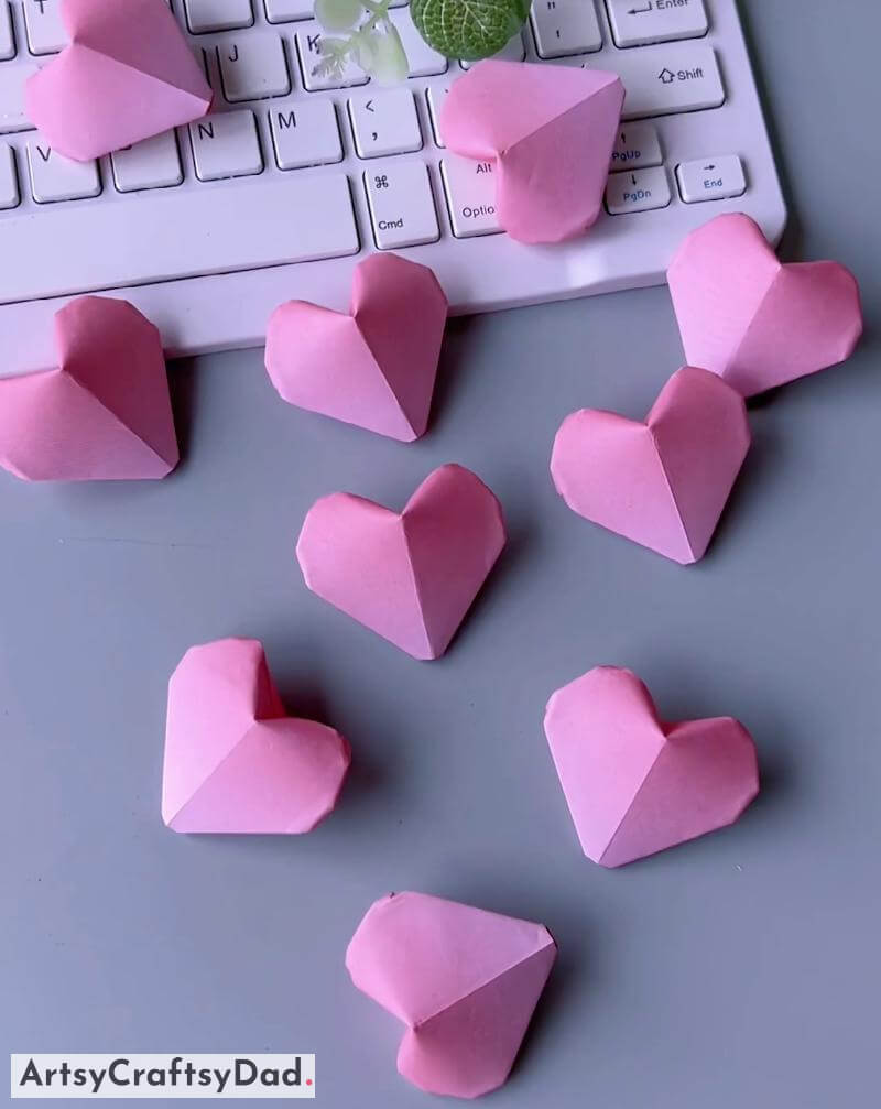 Lovely 3D Heart Origami Idea for Younger Ones - Outstanding Origami Paper Crafting Ideas for Children