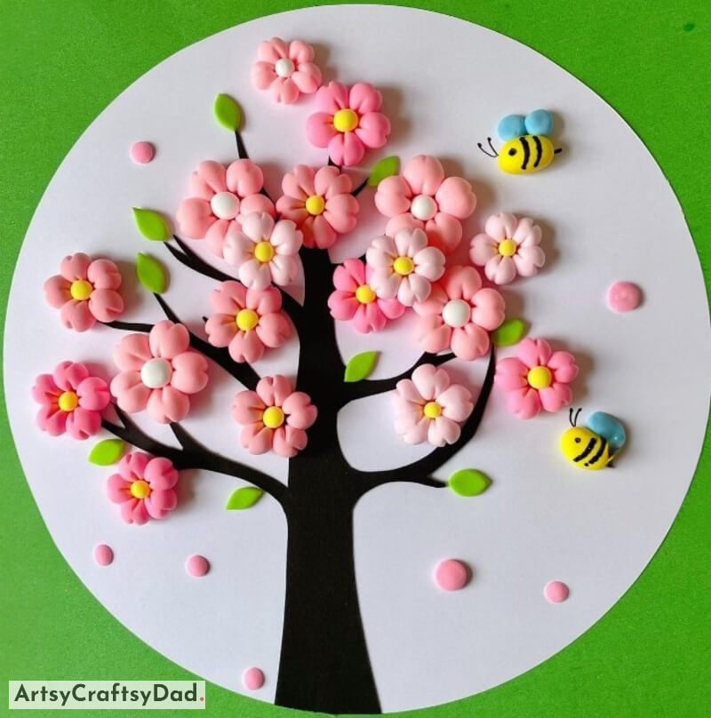 Lovely Cherry Blossom and Bess Clay Craft Idea for Little Ones - Creative Clay and Printing Ideas for Kids 
