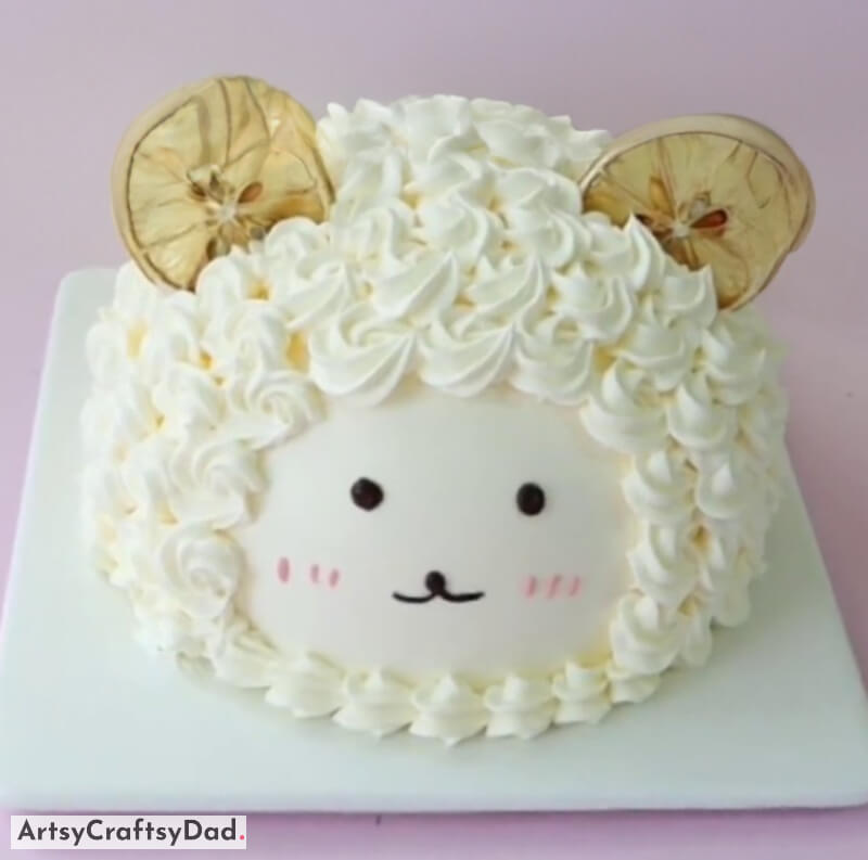 Lovely Little Lamb Face Cake Decoration Idea for Birthday - Animal Themed Cake Accessories For A Child's Birthday Celebration