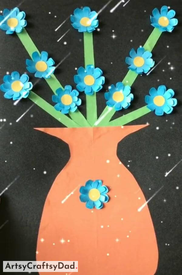 Lovely Paper Flower and Vase Craft Idea for Kids - Craft projects with paper that are creative and fun for kids 