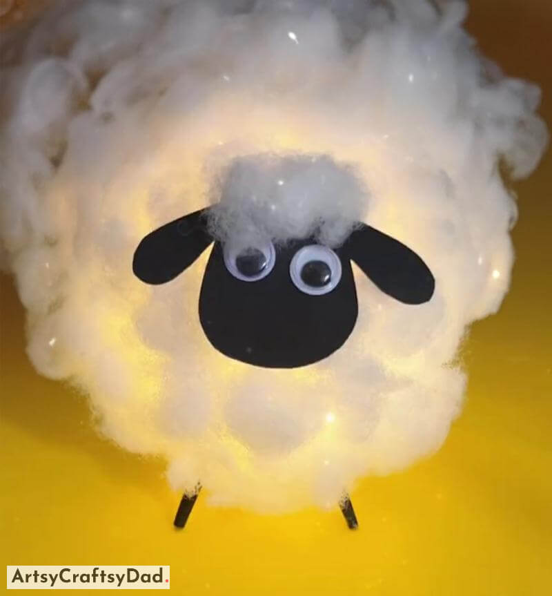 Make Shaun The Sheep Craft Using Cotton - Creative Crafts with Upcycled Materials for Youngsters