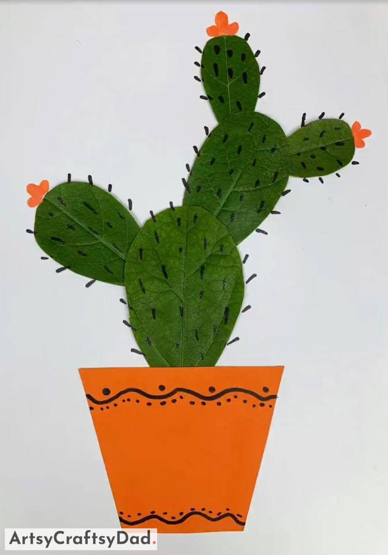 Paper Cactus Pot Craft Activity for Kids - Relaxed and uncomplicated paper designs for children 