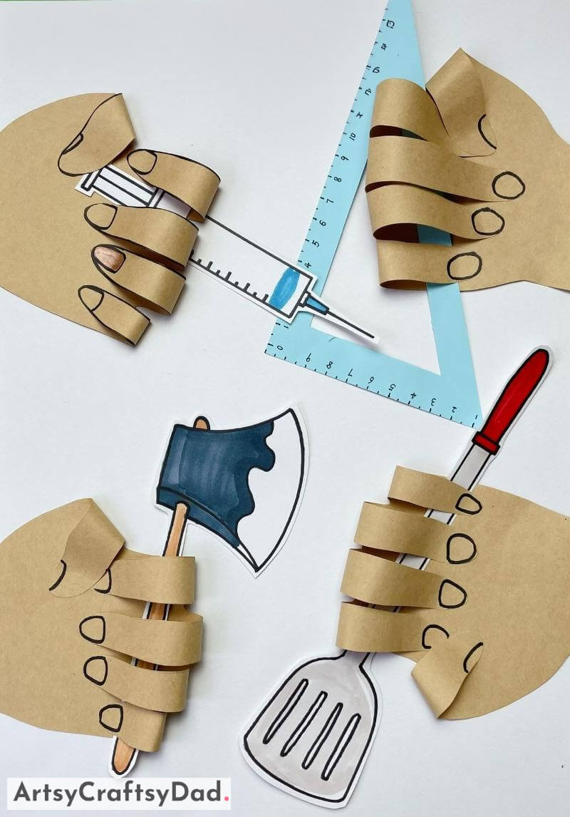 Paper Hands Craft Activity for Kids Making Constructs with Paper for Youngsters