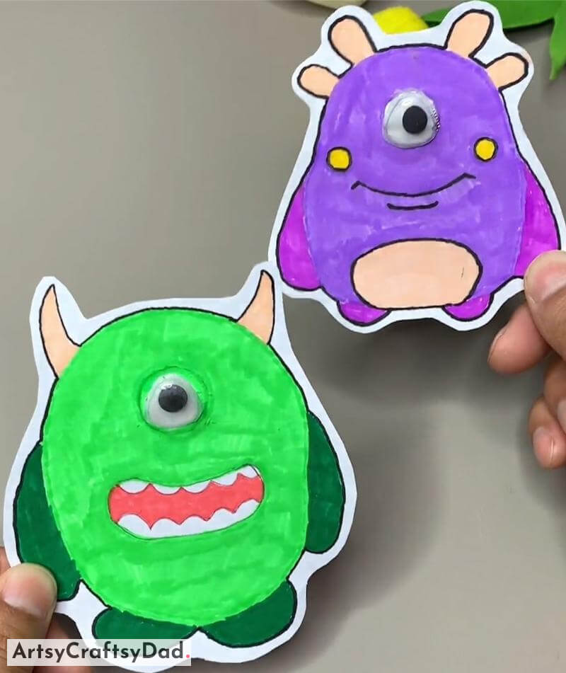 Paper Monsters Toy Craft Idea for Primary Kids - Entertaining Plaything Making Projects For Children