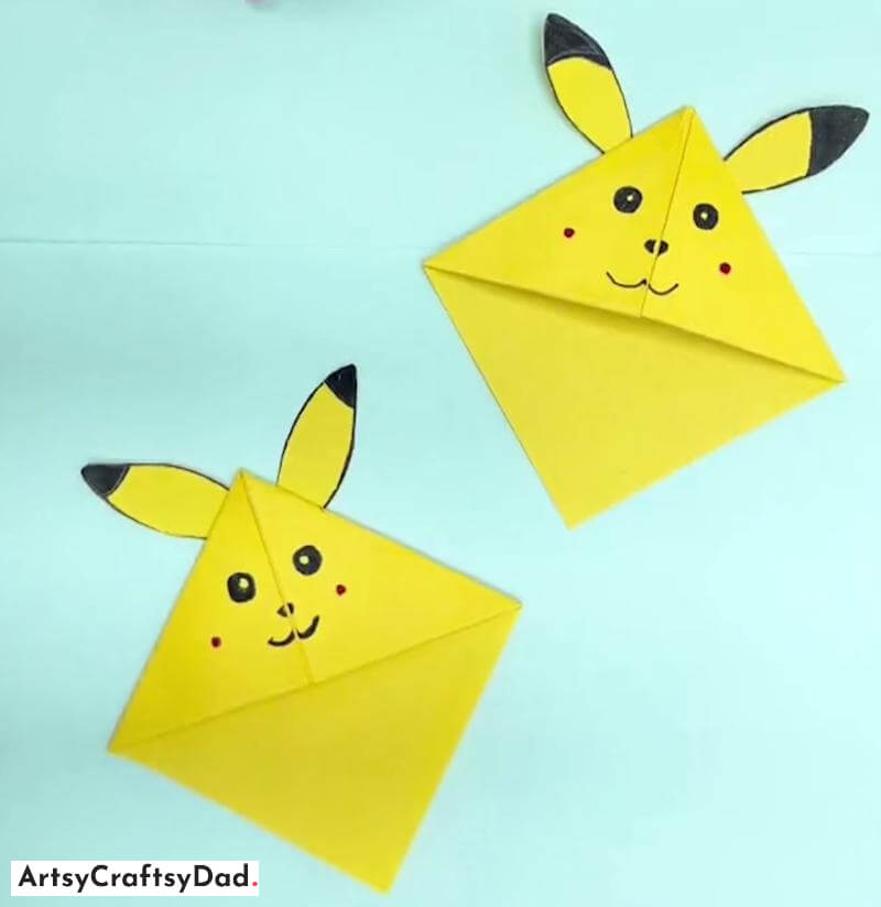 Paper Origami Pikachu Craft Idea for Kids - Laid-back and plain paper crafts for kids 