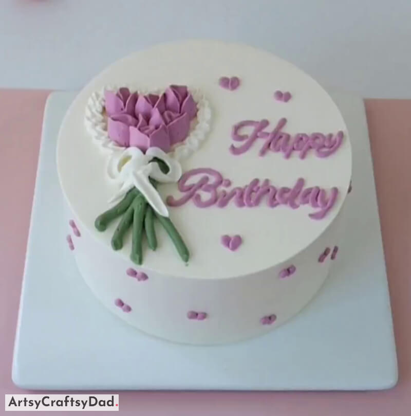 Pink Rose Bouquet Topper - Birthday Cake Decoration - Simple Ideas for Birthday Cake Beautification
