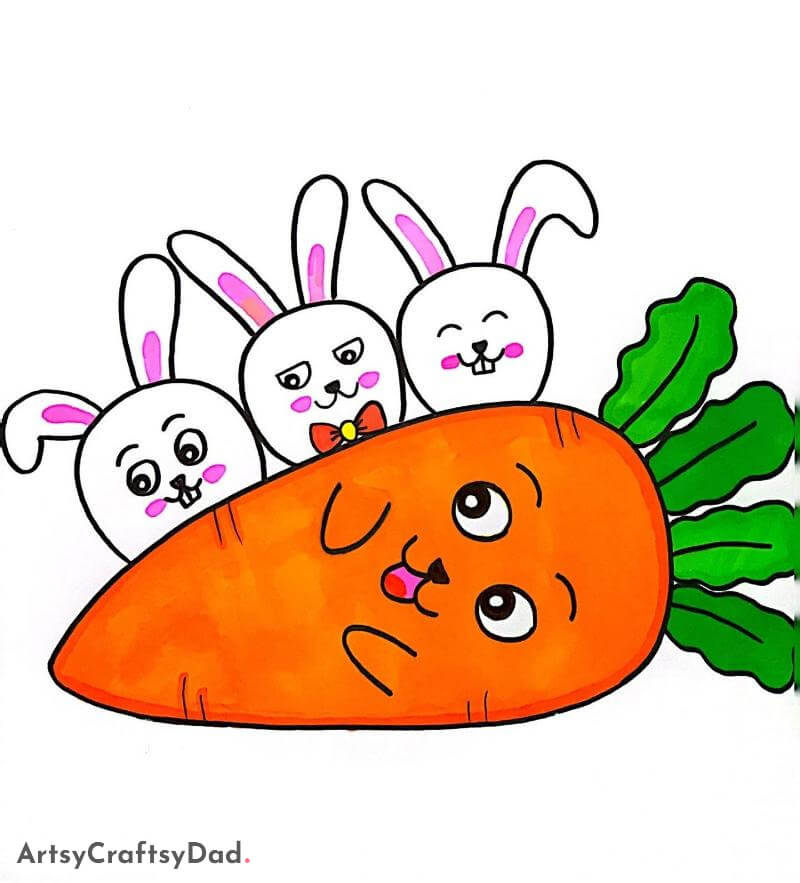 Rabbits and Carrot Drawing - Enchanting Suggestions for Your Art Class