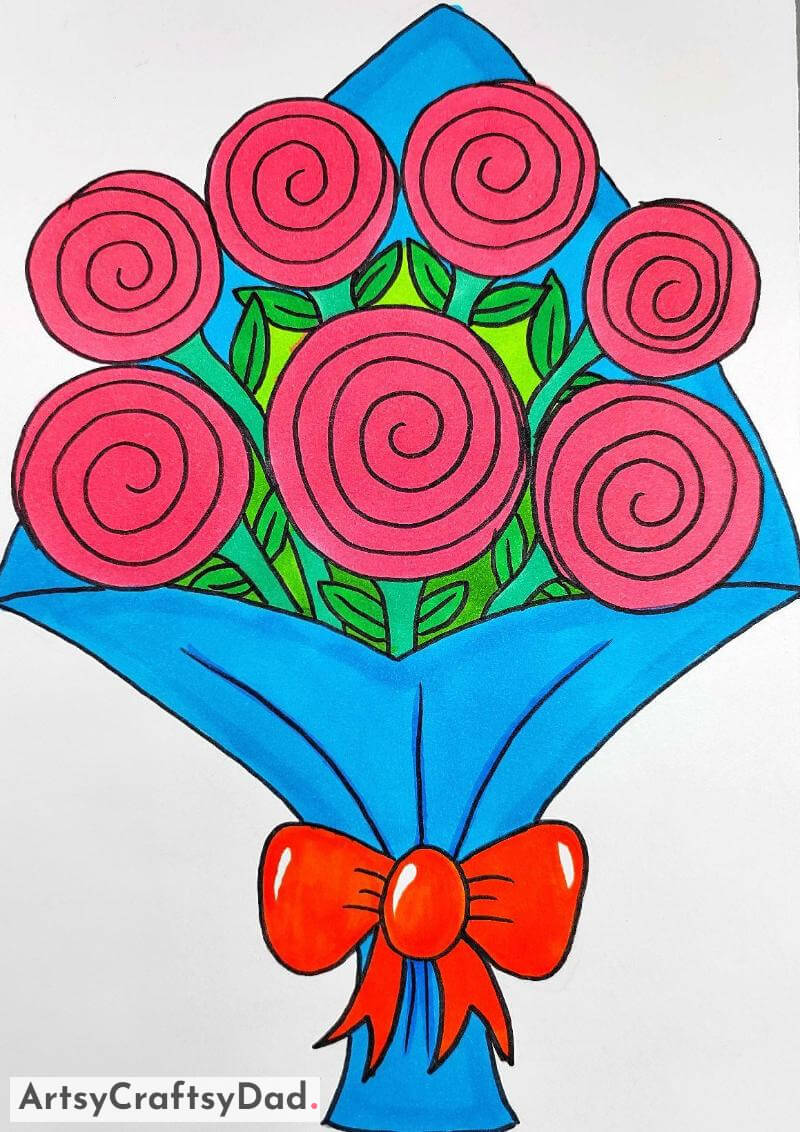 Rose Bouquet Drawing Idea A concept of a drawing featuring a rose bouquet