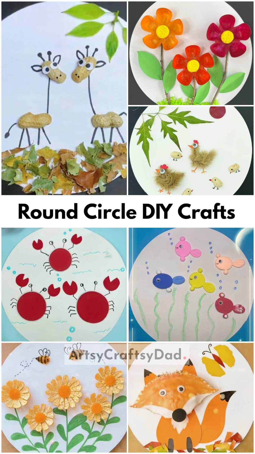DIY Crafts Using Recycled Materials on Round Circle