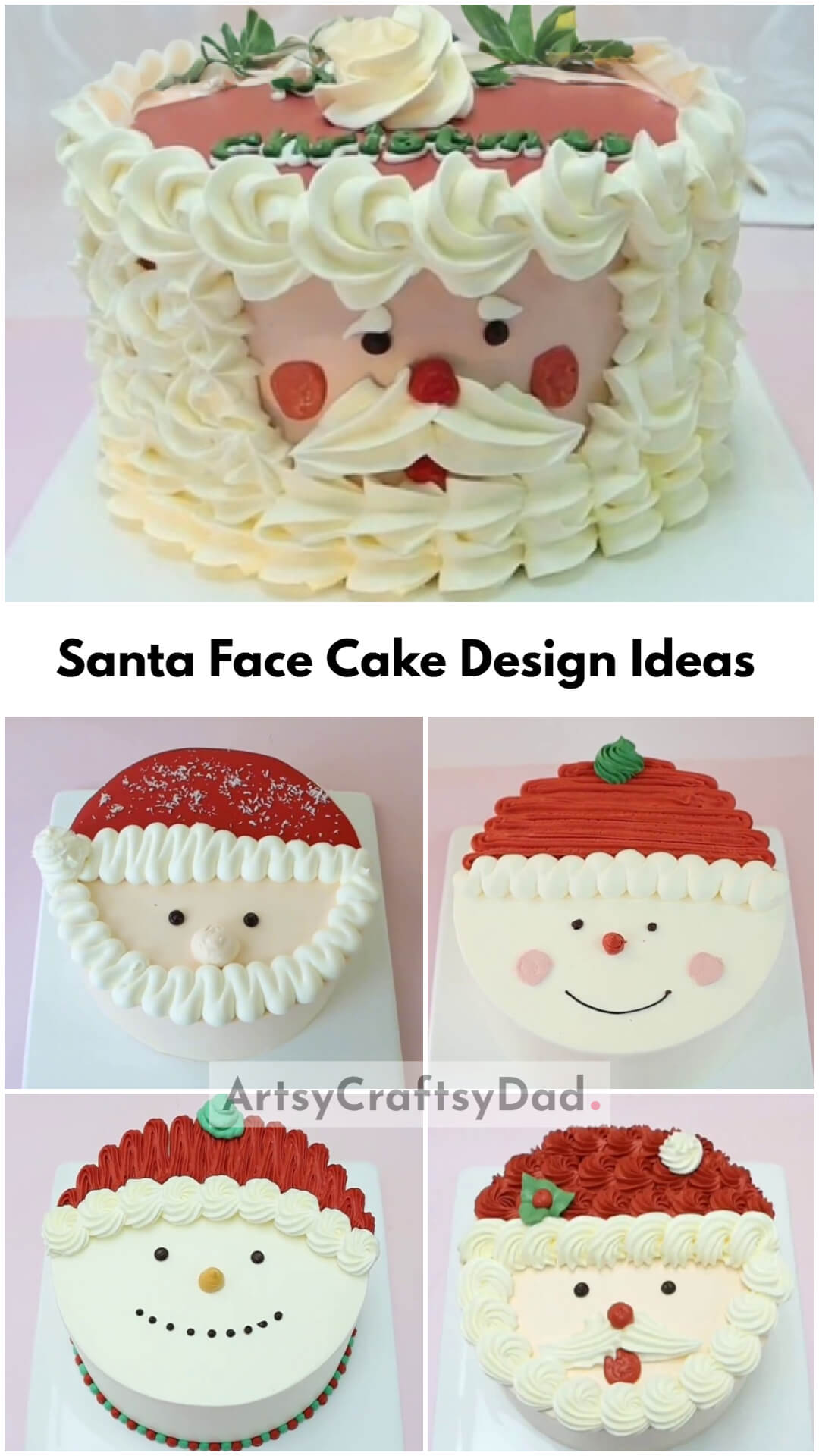 Santa Face Cake Design Ideas For Christmas