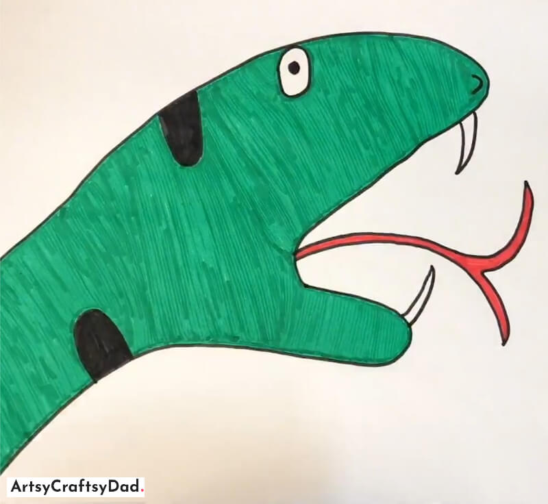 Simple Handprint Snake Drawing - Adorable and effortless Animal Art concepts for Children and Novices