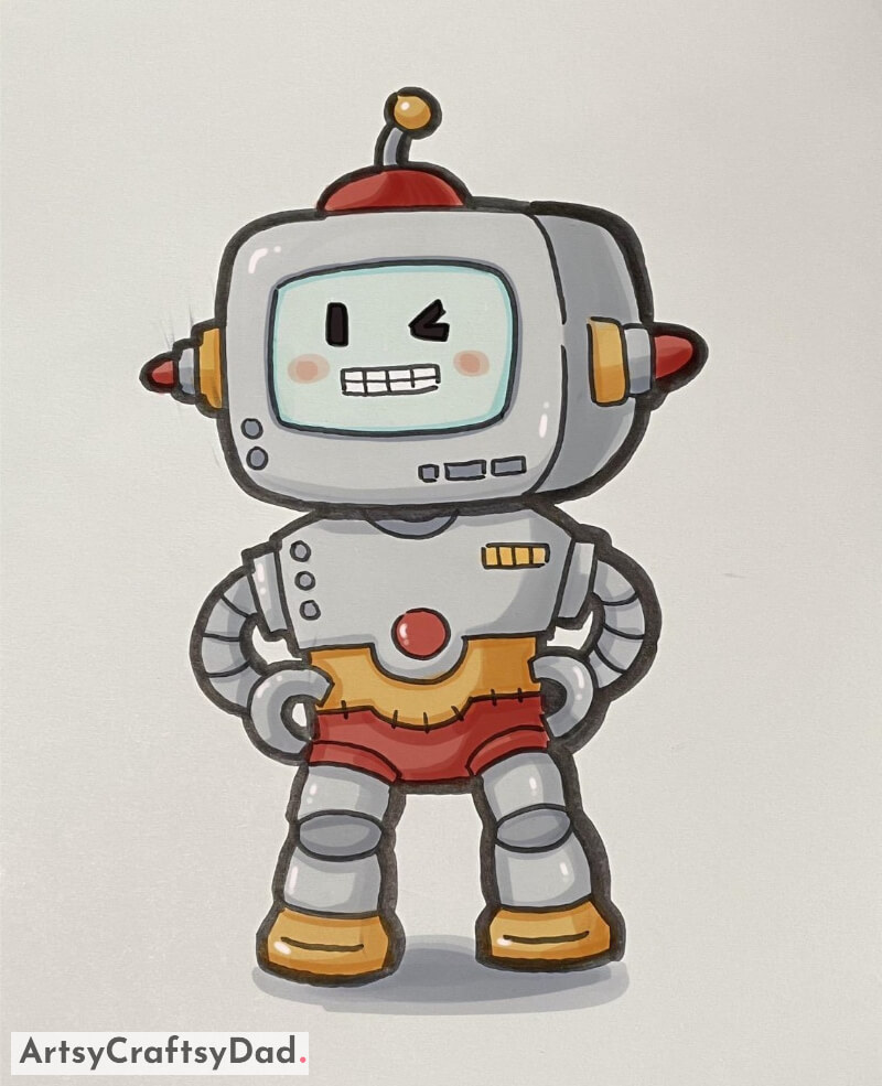 Stunning Small Robot Drawing - Stimulating & Enjoyable Drawings For Tykes