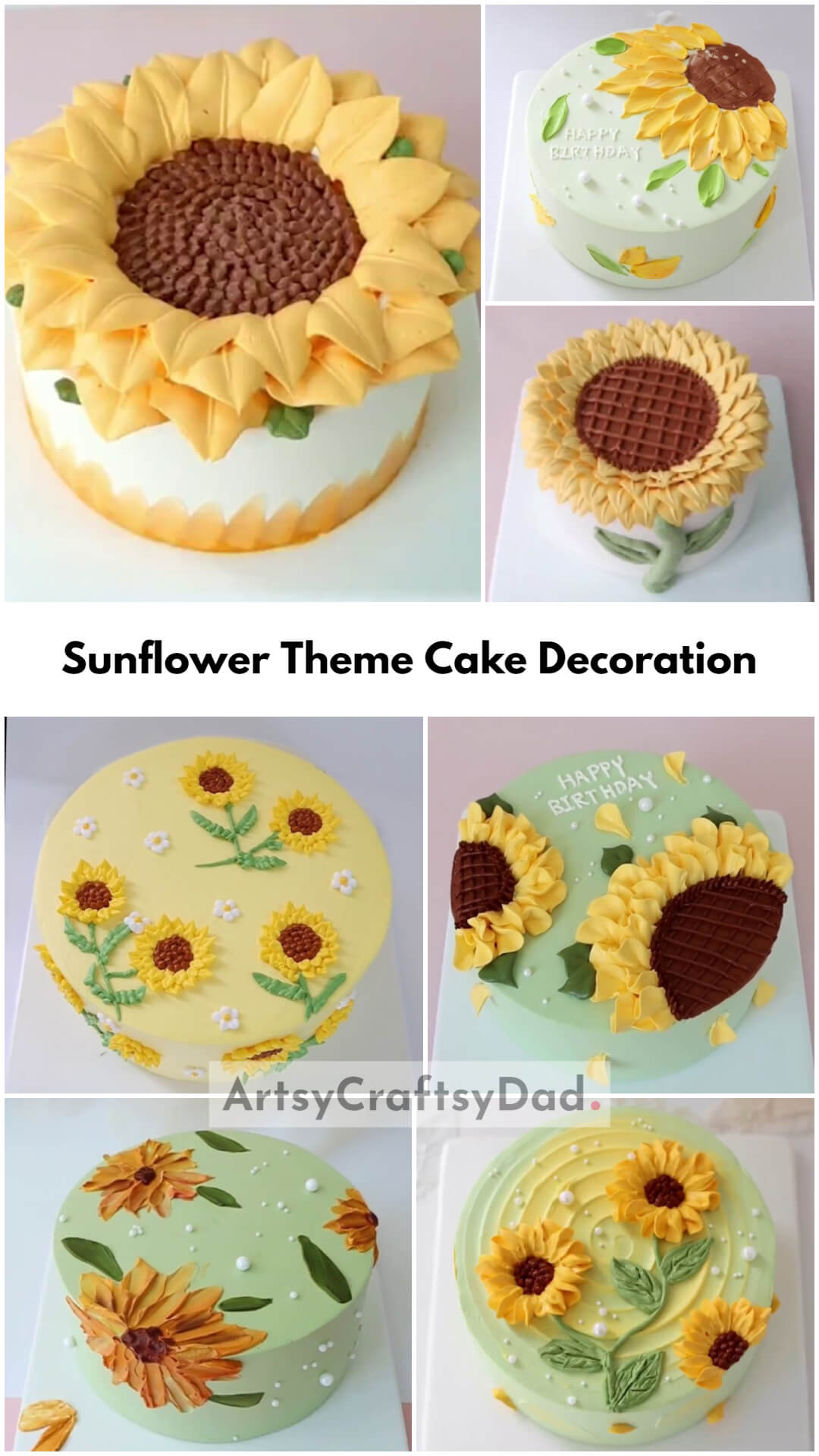 Sunflower Theme Cake Decoration Ideas