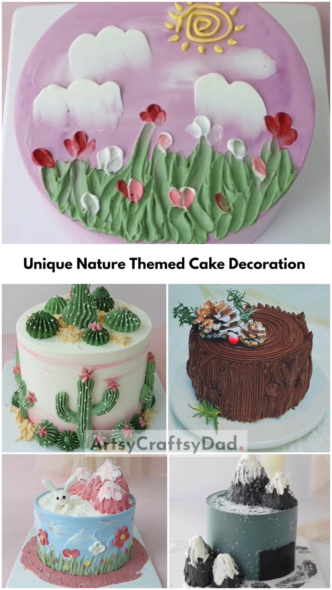 Unique Nature Themed Cake Decoration Idea