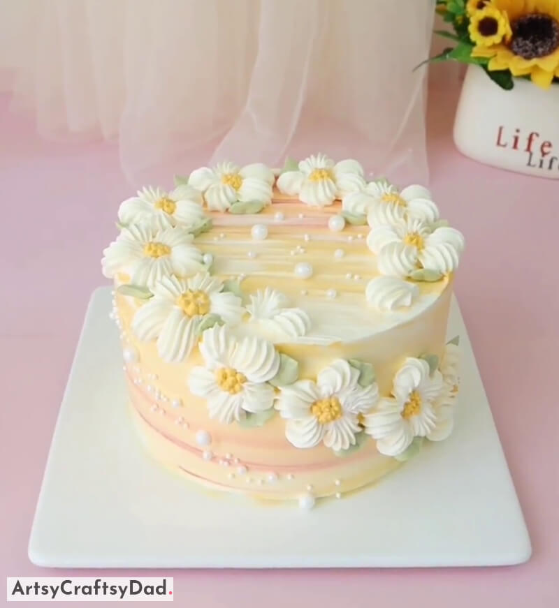 Very Easy Cascading Flower Cake Design Idea - Splendid Blooms Cake Concepts