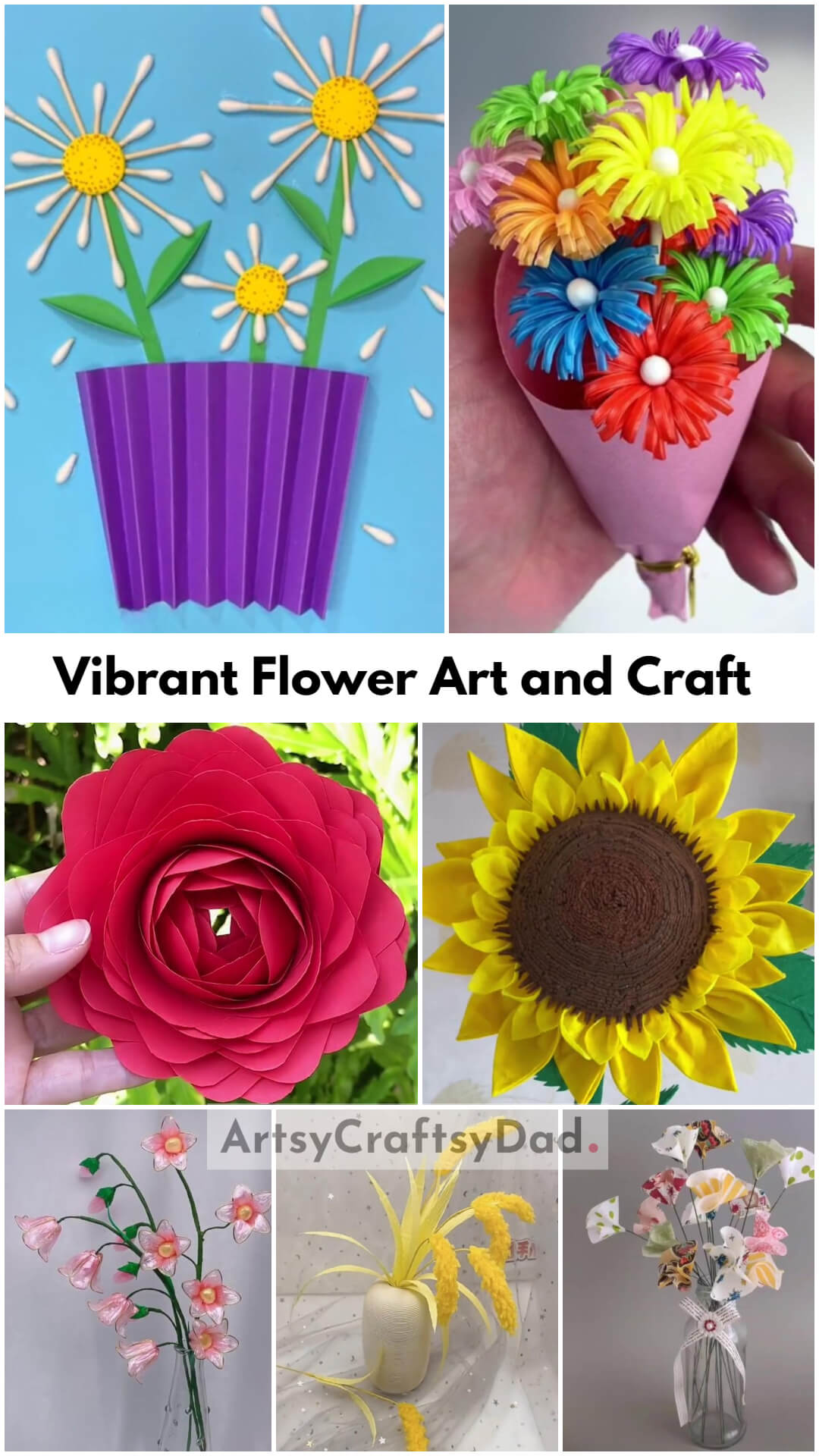 Vibrant Flower Art and Craft Projects Using Recycled Material