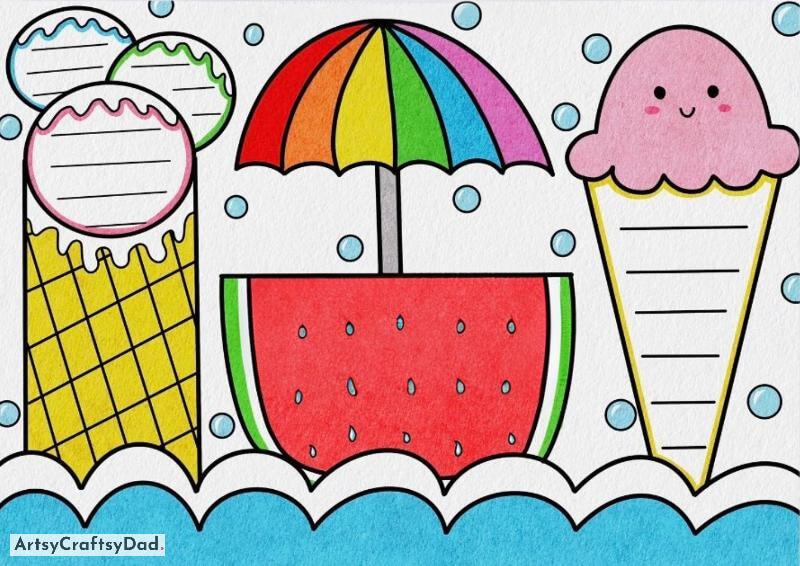 Watermelon, Juice and Ice-Cream Drawing - Appealing Thoughts for Your Sketching Course