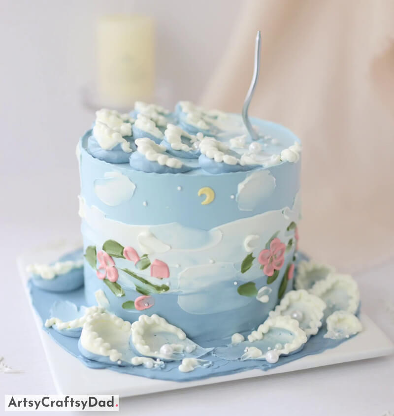Winter Theme Scenery Cake Decoration Idea - Alluring Floral Cake Artistry 