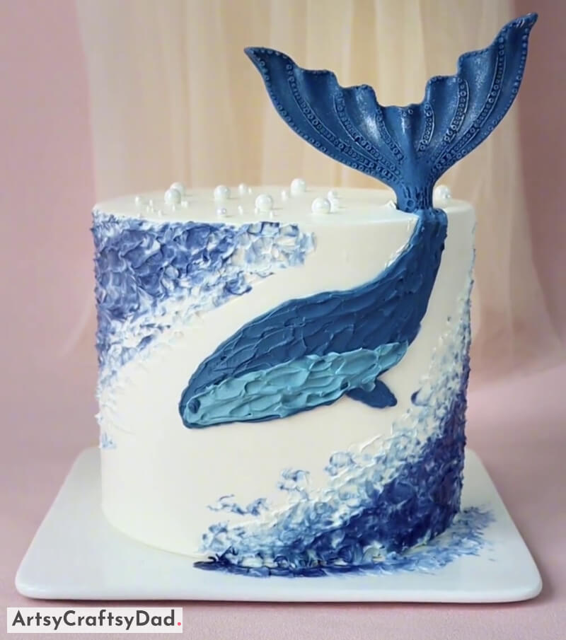Wonderful Blue Whale Animal Birthday Cake Decoration for Kids - Animal Themed Cake Ideas For Kids' Birthdays