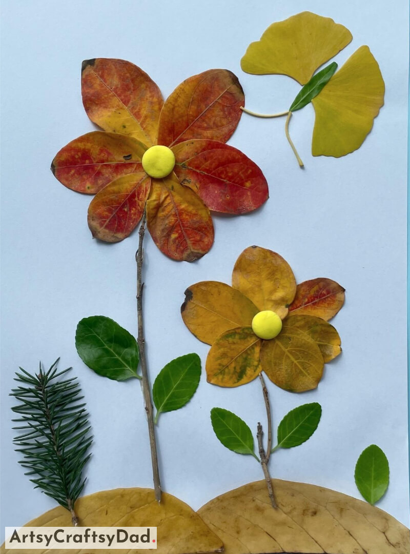 Wonderful Flower Craft from Leaf - Fallen Leaves Creative Crafts for Youngsters