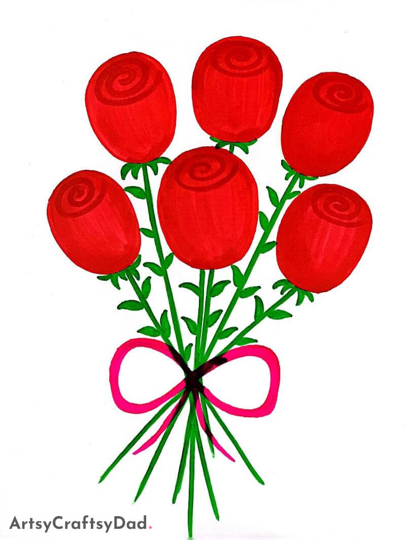 Wonderful Red Roses Drawing Using Sketch Color Outstanding Red Rose Illustration Using Sketch Color