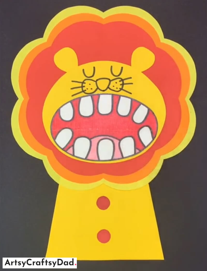 Yawning Lion Paper Craft for Kids - Animal Crafts That Are Simple To Make For Kids 