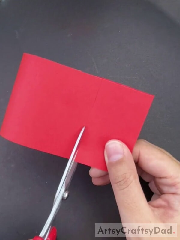 Cutting the Paper Using Scissors
